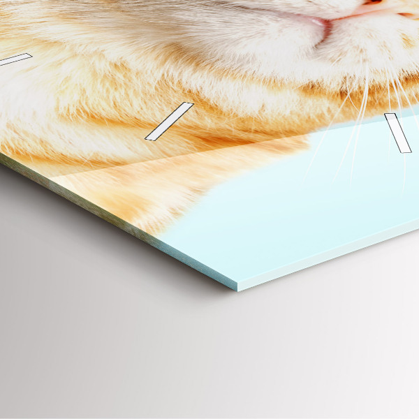 Orologio quadrato in vetro Gatto divertente con gli occhiali
