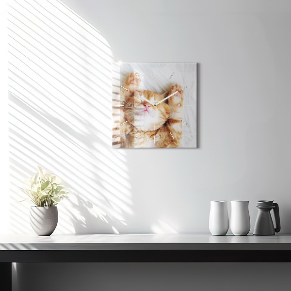 Orologio quadrato Gattino addormentato
