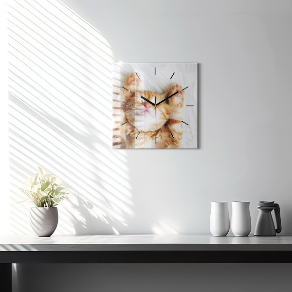 Orologio quadrato Gattino addormentato