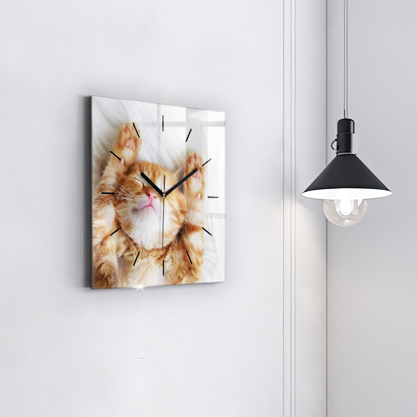 Orologio quadrato Gattino addormentato