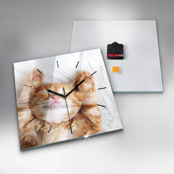 Orologio quadrato Gattino addormentato