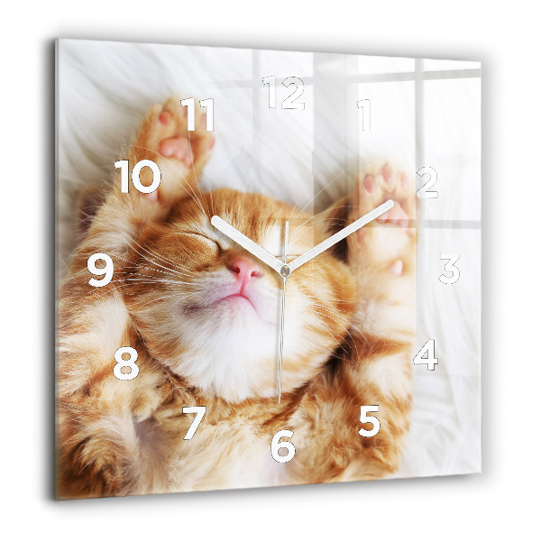 Orologio quadrato Gattino addormentato