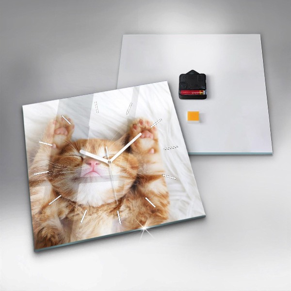 Orologio quadrato Gattino addormentato