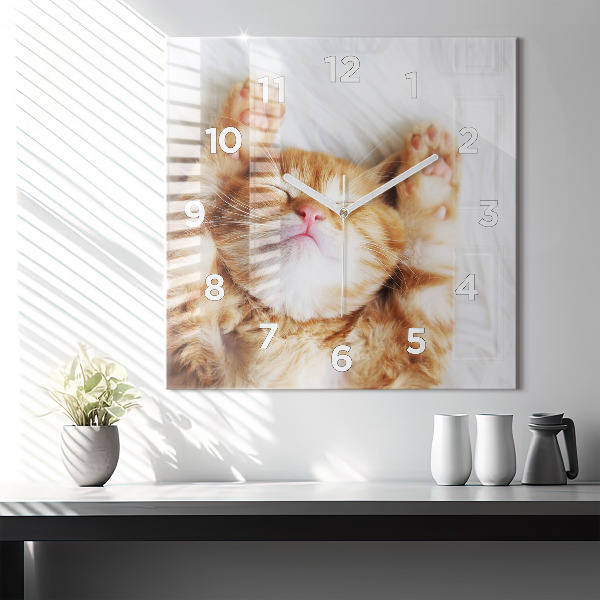 Orologio quadrato Gattino addormentato