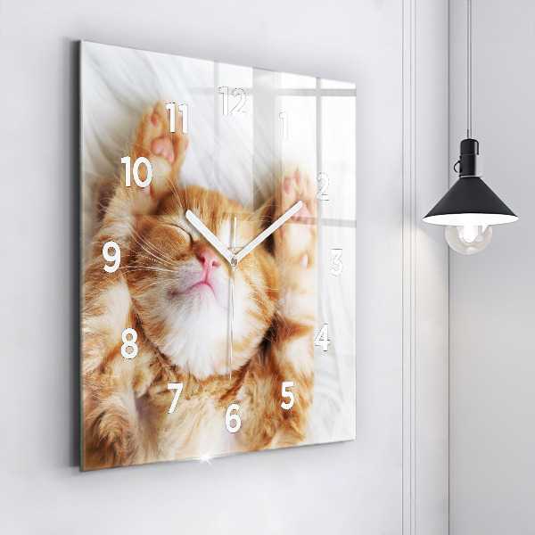 Orologio quadrato Gattino addormentato