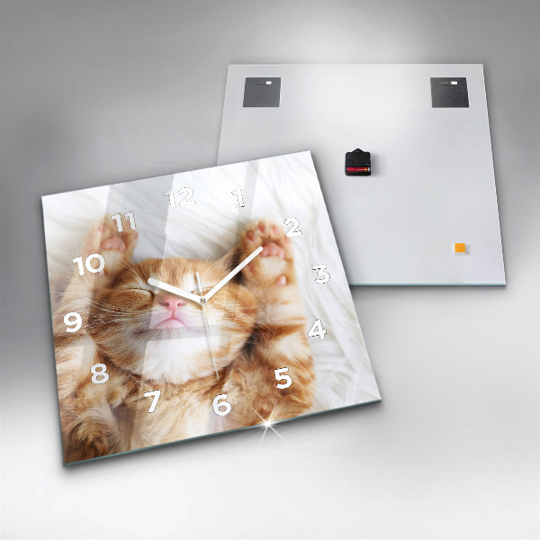 Orologio quadrato Gattino addormentato