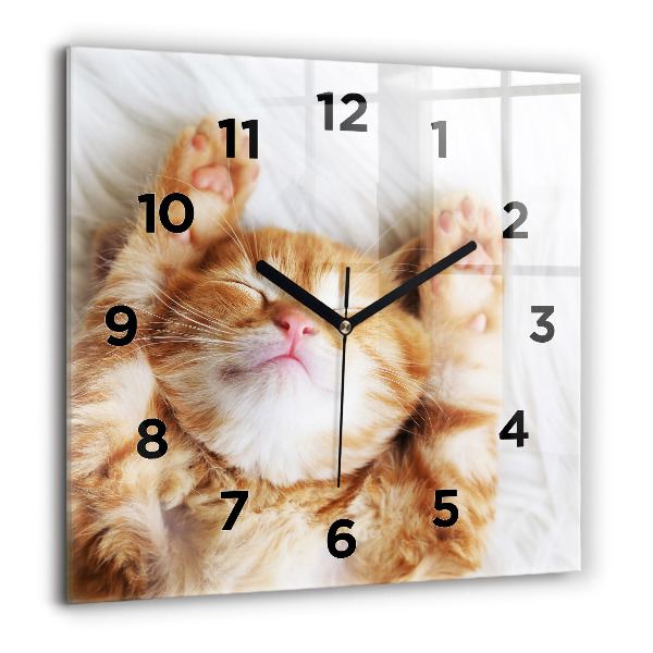 Orologio quadrato Gattino addormentato