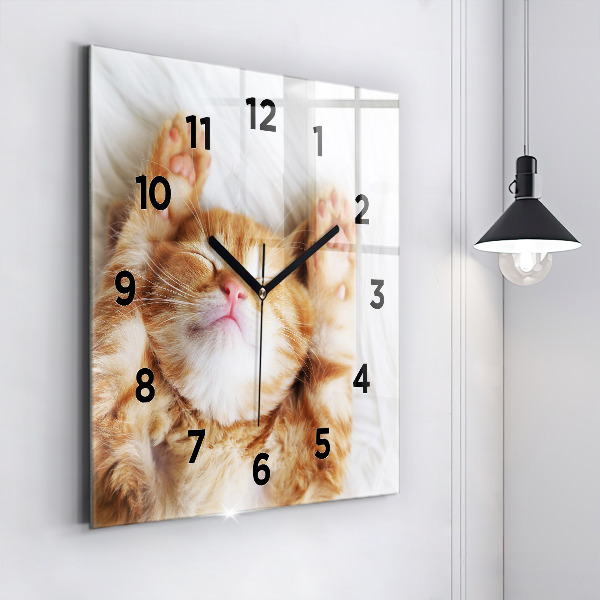 Orologio quadrato Gattino addormentato