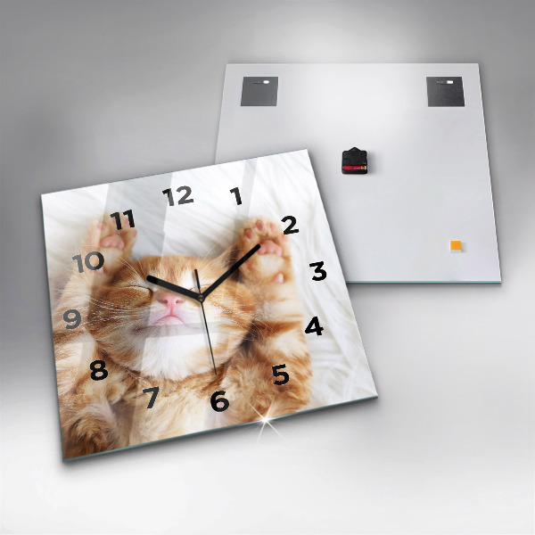 Orologio quadrato Gattino addormentato