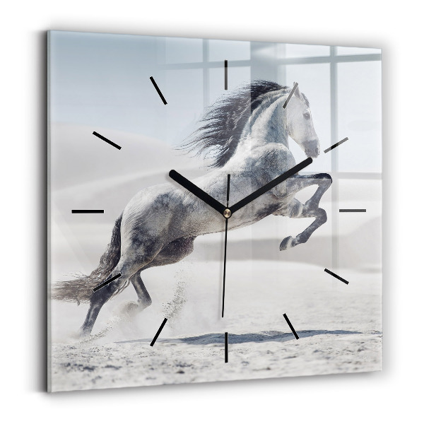Orologio quadrato Cavallo bianco al galoppo