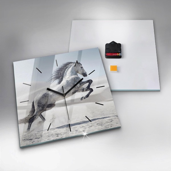 Orologio quadrato Cavallo bianco al galoppo