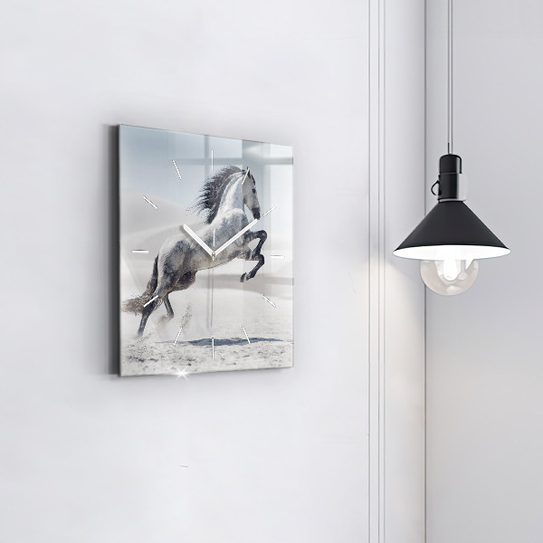 Orologio quadrato Cavallo bianco al galoppo