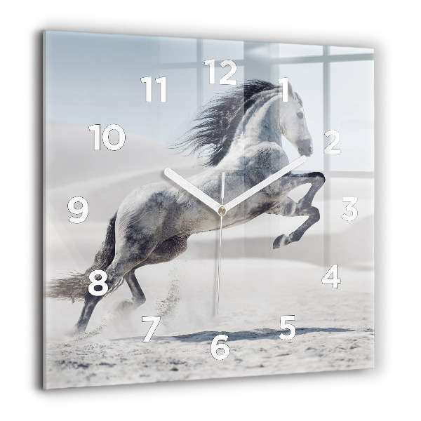Orologio quadrato Cavallo bianco al galoppo