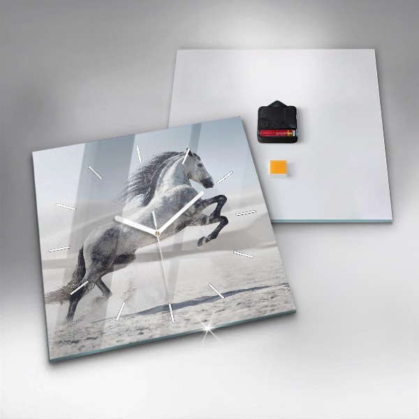 Orologio quadrato Cavallo bianco al galoppo