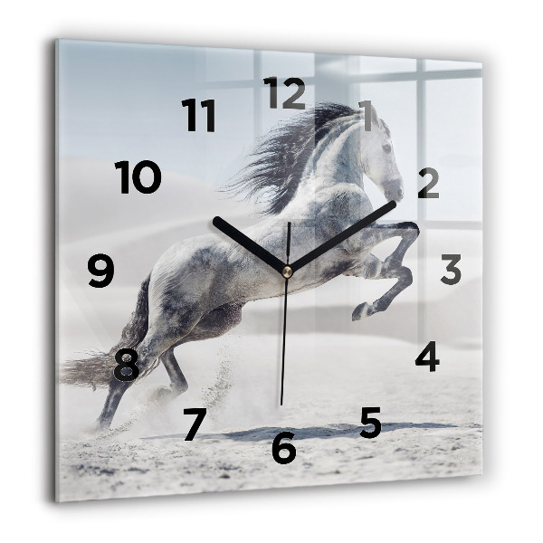 Orologio quadrato Cavallo bianco al galoppo