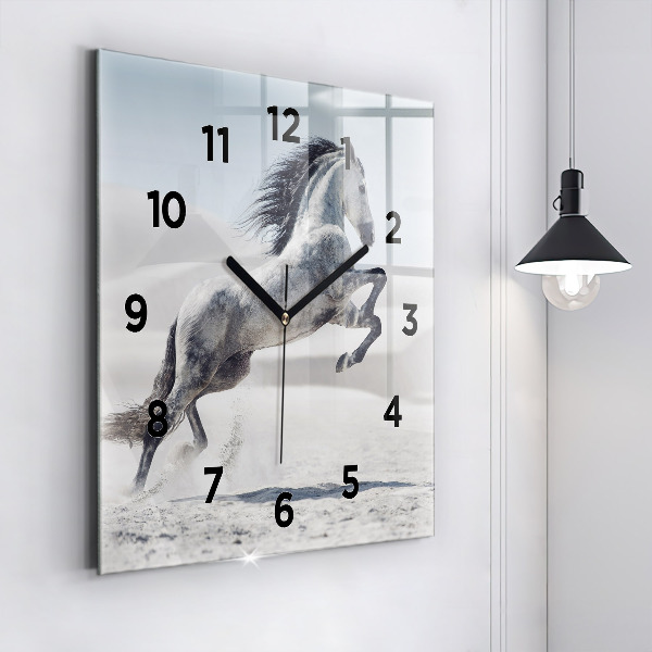 Orologio quadrato Cavallo bianco al galoppo