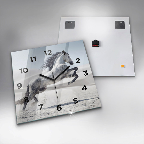 Orologio quadrato Cavallo bianco al galoppo