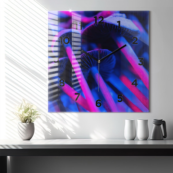 Orologio quadrato Funghi magici colorati