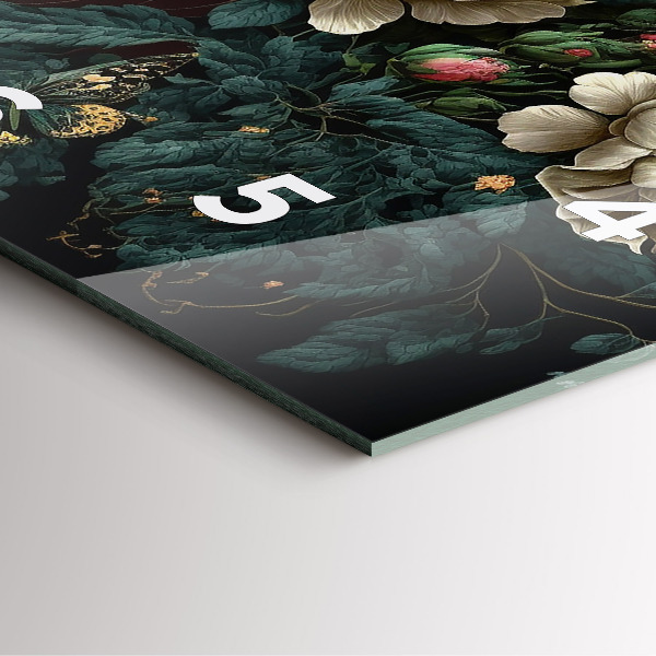 Orologio quadrato Fiori e farfalle dorate