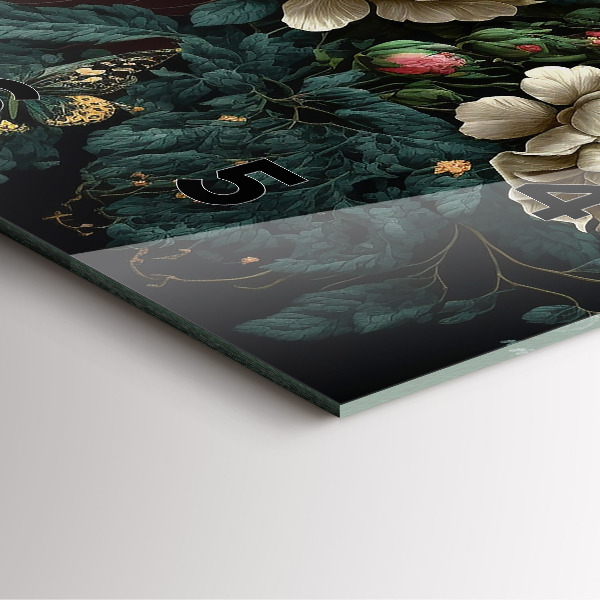 Orologio quadrato Fiori e farfalle dorate