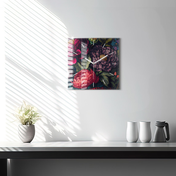 Orologio quadrato Mazzo di fiori d'epoca