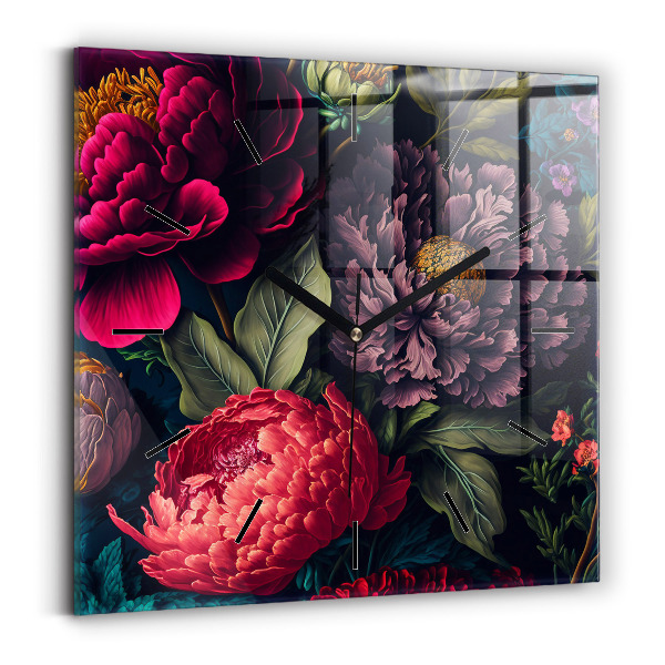 Orologio quadrato Mazzo di fiori d'epoca