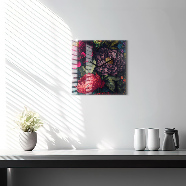 Orologio quadrato Mazzo di fiori d'epoca