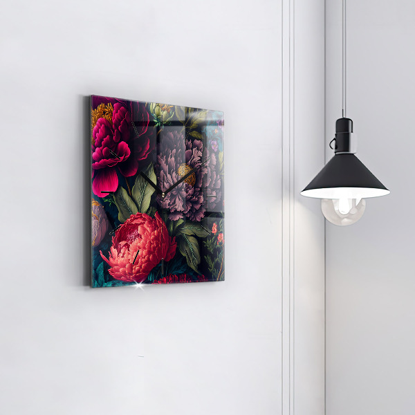 Orologio quadrato Mazzo di fiori d'epoca