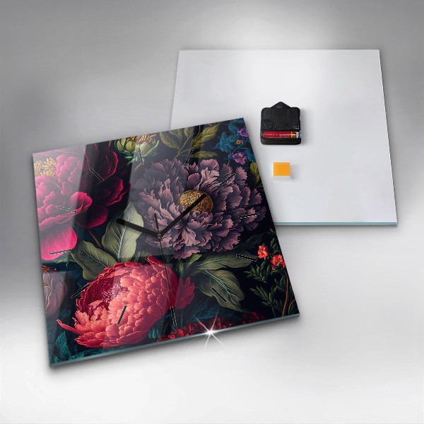 Orologio quadrato Mazzo di fiori d'epoca