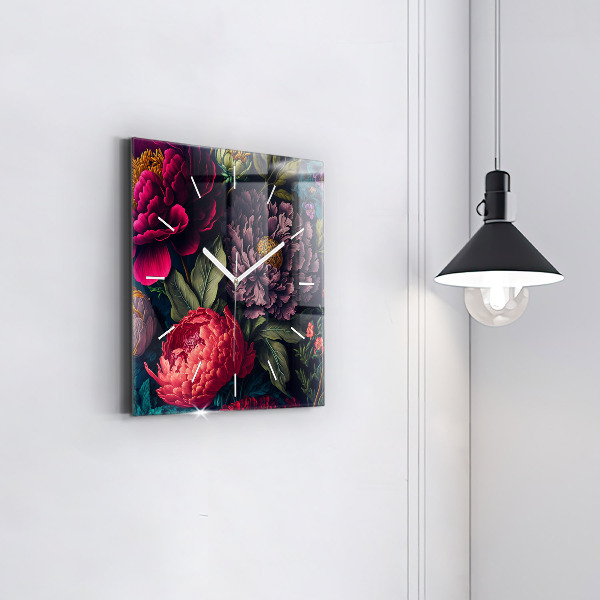 Orologio quadrato Mazzo di fiori d'epoca