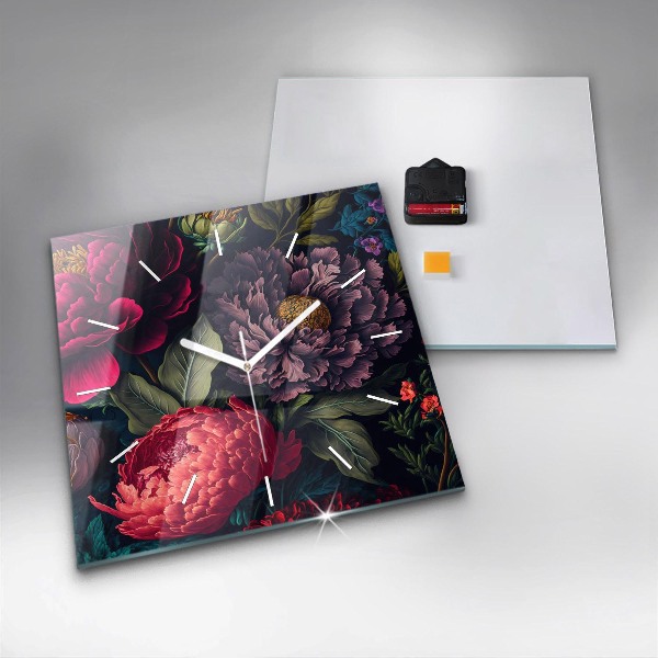 Orologio quadrato Mazzo di fiori d'epoca