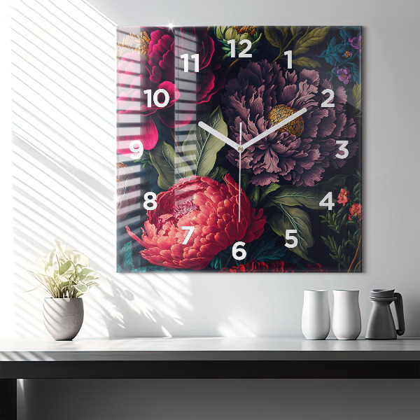 Orologio quadrato Mazzo di fiori d'epoca