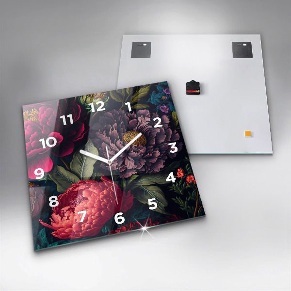 Orologio quadrato Mazzo di fiori d'epoca