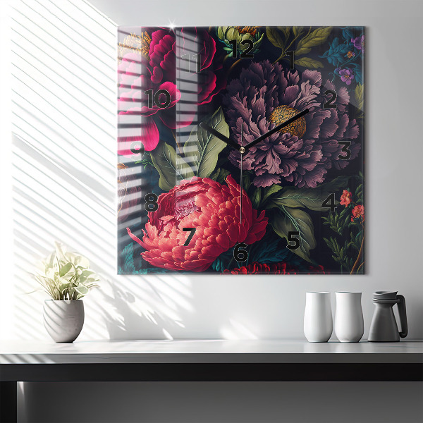 Orologio quadrato Mazzo di fiori d'epoca