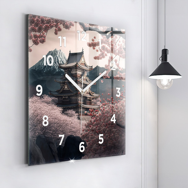 Orologio quadrato Torre e fiori in Asia