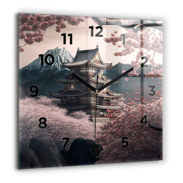 Orologio quadrato Torre e fiori in Asia