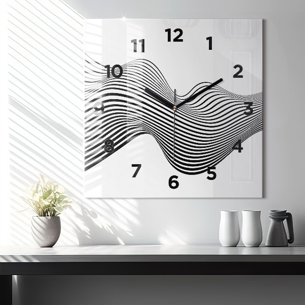 Orologio quadrato Arte in bianco e nero