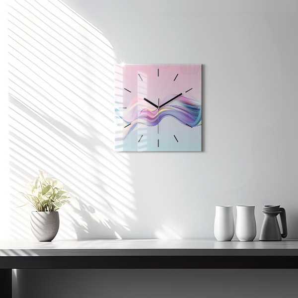 Orologio quadrato Astrazione di onde pastello