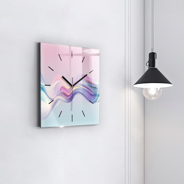 Orologio quadrato Astrazione di onde pastello