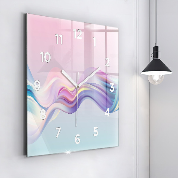 Orologio quadrato Astrazione di onde pastello