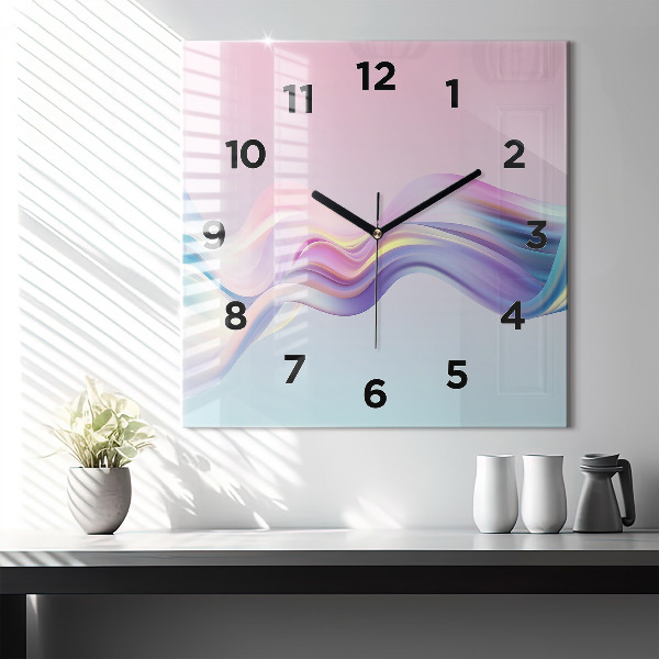 Orologio quadrato Astrazione di onde pastello