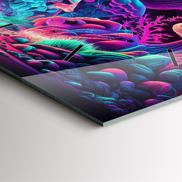 Orologio quadrato Funghi al neon