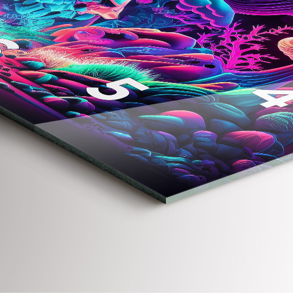 Orologio quadrato Funghi al neon