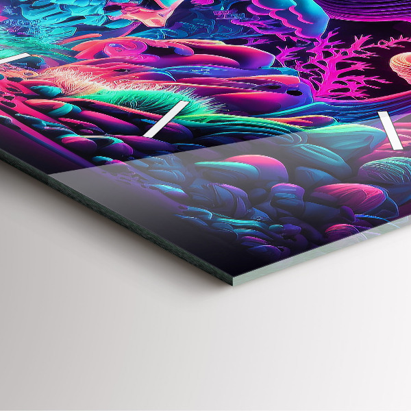 Orologio quadrato Funghi al neon