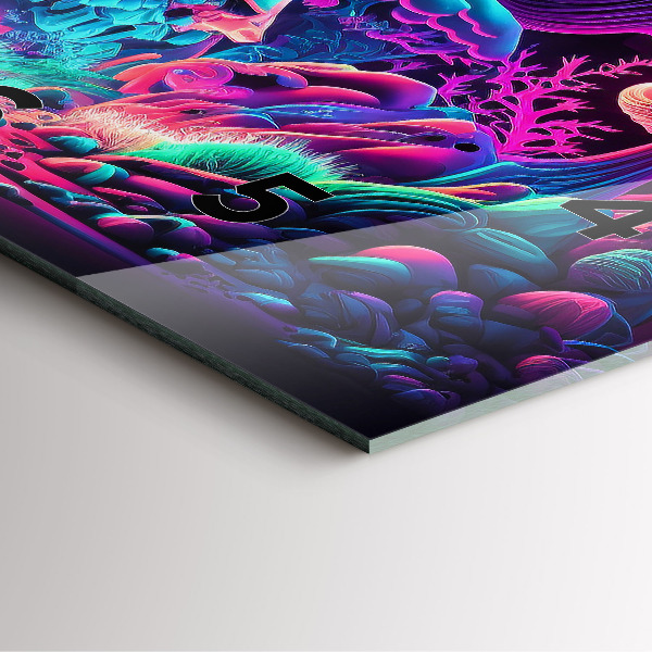 Orologio quadrato Funghi al neon