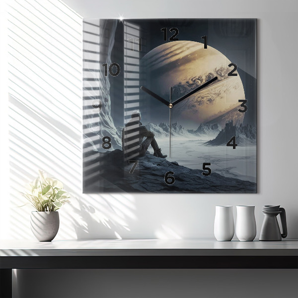Orologio quadrato Uomo davanti alla luna