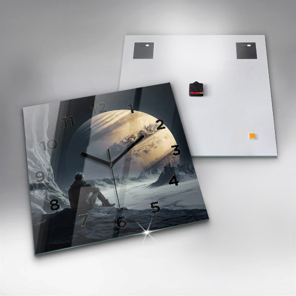 Orologio quadrato Uomo davanti alla luna