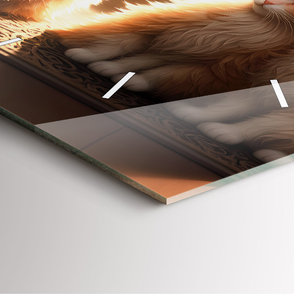 Orologio quadrato Quattro gattini al sole