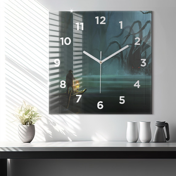 Orologio quadrato L'uomo e il mostro nella palude
