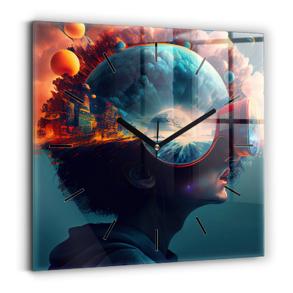 Orologio quadrato Mondo futuristico
